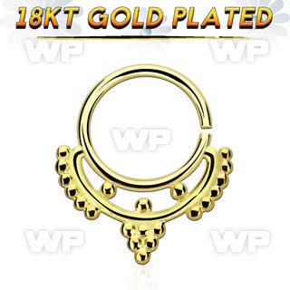 gpsepv4 gold plated silver septum ring w minimalistic indian