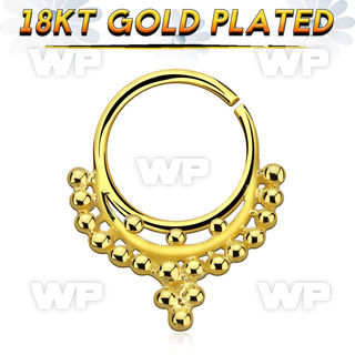 gpsepv9 gold plated silver septum ring w indian inspired design