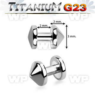 h31iet g23 titanium skin diver 1mm post 3mm cone shaped top surface piercing