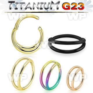 h3i3xzkr pvd titanium segment clicker 16g double rings