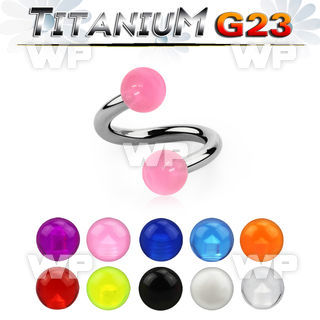 h3mhq40 g23 titanium spiral 1 6mm 4mm uv ball helix piercing