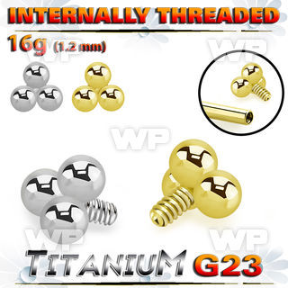 h3xe8u titanium triple balls design top for barposts