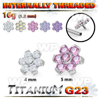 h3xgs8u titanium top part post seven round color cz