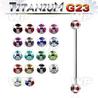 h44s6 g23 titanium industrial barbell 1 6mm 5mm multi jewel 