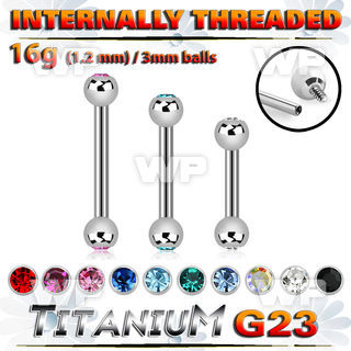 h44wc4z8 titanium internal brow bar 3mm crystal balls