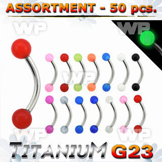h4b2ez9 g23 titanium micro banana 1 2mm 3mm acrylic uv ball eyebrow piercing