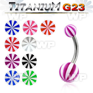 h4u4w g23 titanium belly ring 5 8mm acrylic beach ball belly piercing