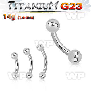 h4u4z titanium bananabell 14g two 3mm plain balls