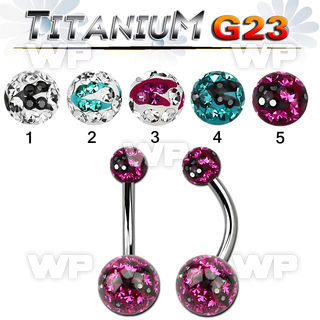 h4udai6 g23 titanium belly ring 5 8mm multi crystals ferido glue belly piercing