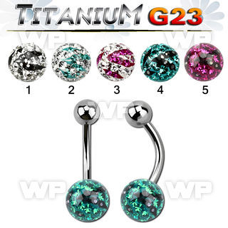 h4udat6 g23 titanium belly ring 5mm top ball 8mm multi crystal belly piercing