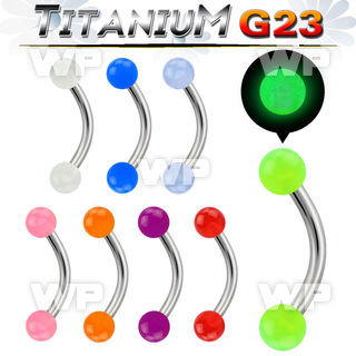 h4uwib g23 titanium micro banana 1 2mm 3mm acrylic glow in the eyebrow piercing