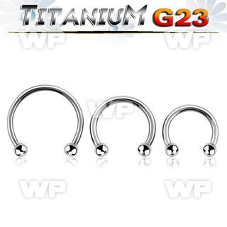 h644z titanium horseshoe circular bar 14g two 3mm balls