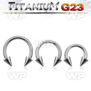 h646u0 titanium horseshoe circular bar 14g two 4mm cones