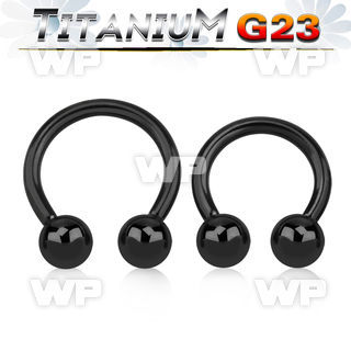 h64arek black ion plated g23 titanium cbr horseshoe 2mm 6mm exte ear lobe piercing
