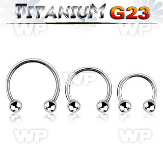 h64w40 titanium horseshoe circular bar 16g two 4mm balls