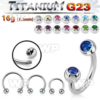 h64wc40 titanium circular bar 4mm crystal balls