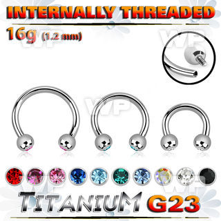 h64wc4z8 titanium internal circular bar 3mm crystal balls