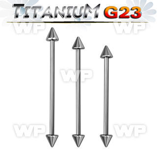 h8u16u g23 titanium industrial barbell 1 6mm 5mm cones 