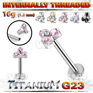 hb48uez titanium internal threaded labret 3 cz