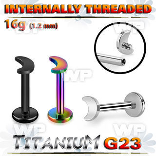 hb48us titanium internal threaded labret 3mm moon