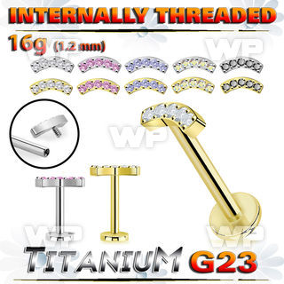 hb48uzz pvd titanium labret stud 16g cz curved internal