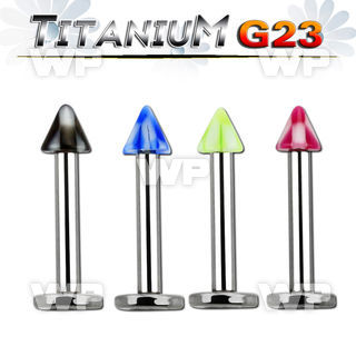 hb62uz g23 titanium labret stud 1 2mm 3mm checkered acrylic con lower lip piercing