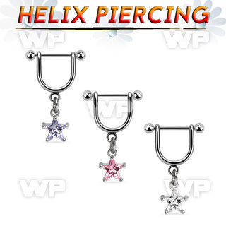 heuz11 steel helix stirrup w dangling star shaped czs