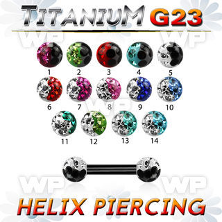 hr44wkzw ion plated g23 titanium helix or eyebrow barbell 1 2mm eyebrow piercing