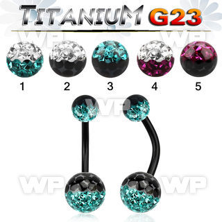 hr4udaiw ion plated g23 titanium belly ring 5mm 8mm multi crysta belly piercing