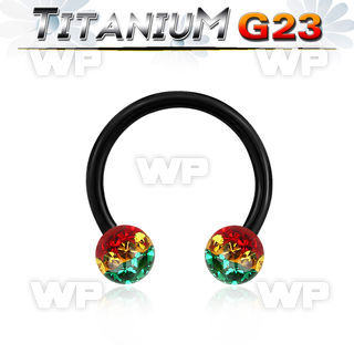 hr64dasa ion plated g23 titanium cbr horseshoe 1 6mm 5mm multi belly piercing