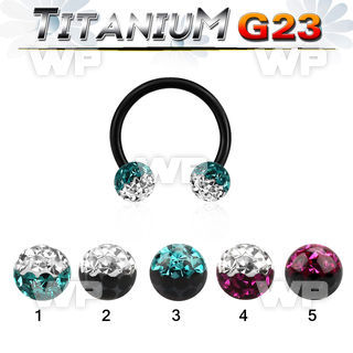 hr64dasw ion plated g23 titanium cbr horseshoe 1 6mm 5mm multi belly piercing