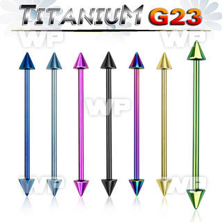 hr8u6u ion plated g23 titanium industrial barbell 1 6mm 5mm con 