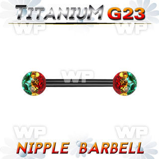 hrumdasa ion plated g23 titanium nipple barbell 1 6mm 5mm ball nipple piercing