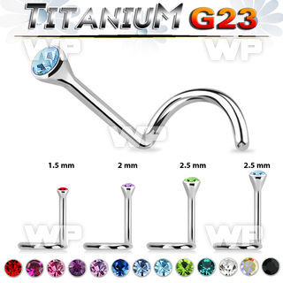 hu36 g23 titanium nose screw spirals 1mm press fit round crys nose piercing