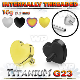 hxr8u titanium 3mm flat heart shape design top for barposts