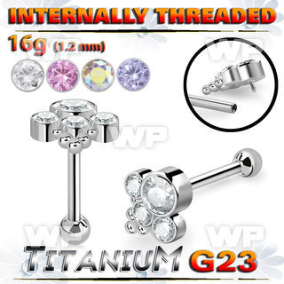 hxw8uel titanium bar bohemian top cz ball internal