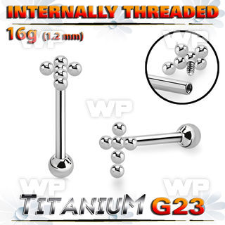 hxw8usp titanium straight bar cross bead balls internal