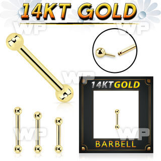 i444ks 14kt gold threadless press fit straight bar 16g balls