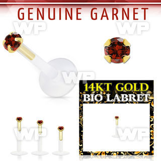 i48iwk bio flex labret 1 2mm push in 14kt gold top 2mm genuine lower lip piercing