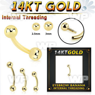 i4u48 14kt gold bananabell 16g plain balls internal