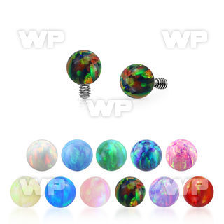 idop3 3mm synthetic opal ball shaped dermal anchor top part