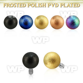 idtfo4s 4mm pvd plated frosted steel ball dermal anchor top part