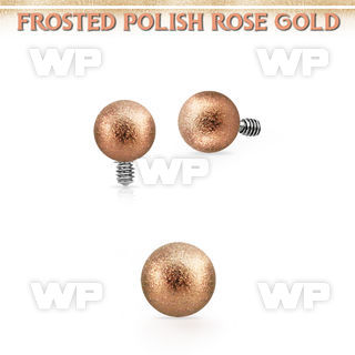 idttfo4s 4mm rose gold frosted steel ball dermal anchor top part