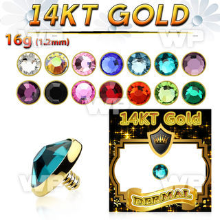 ie08d4s 5mm flat shaped solid solid 14k gold dermal top press fit surface piercing