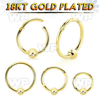 im3wixet4z 18k gold finish silver hinged segment clicker 18g