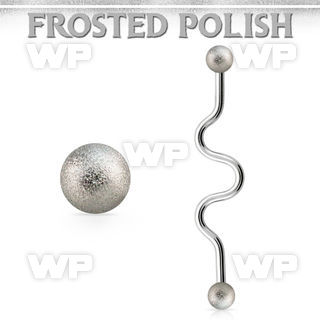 inafo5 316l steel industrial zig zag barbell frosted steel ball