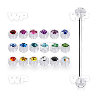 inajb5 steel industrial barbell w 5mm bio flex crystals balls