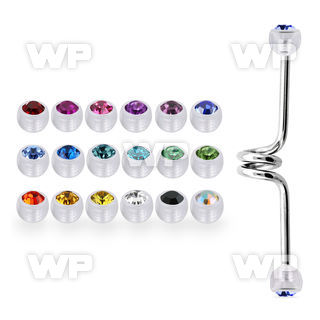 incajb5 steel industrial twister barbell w acrylic crystal balls