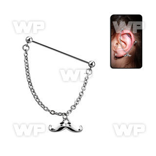 indsd6 steel industrial barbell w dangling happy mustache