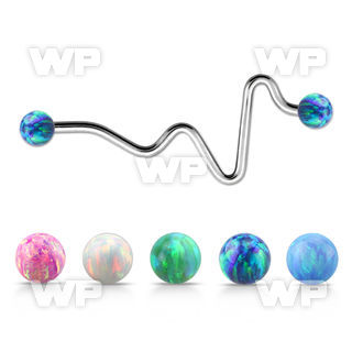 ineop5 steel industrial heart beat barbell synthetic opal ball